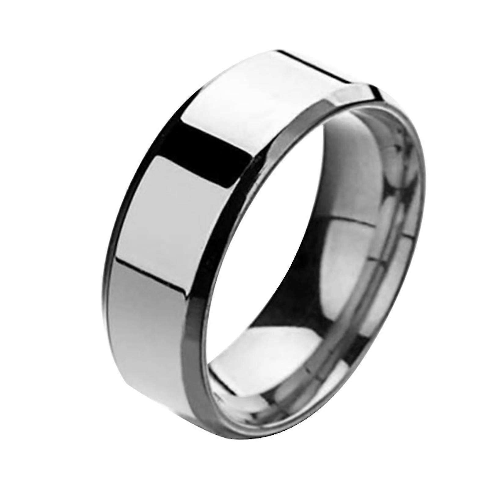1 stk ring unisex rustfritt stål speil lett fingerring for bryllup