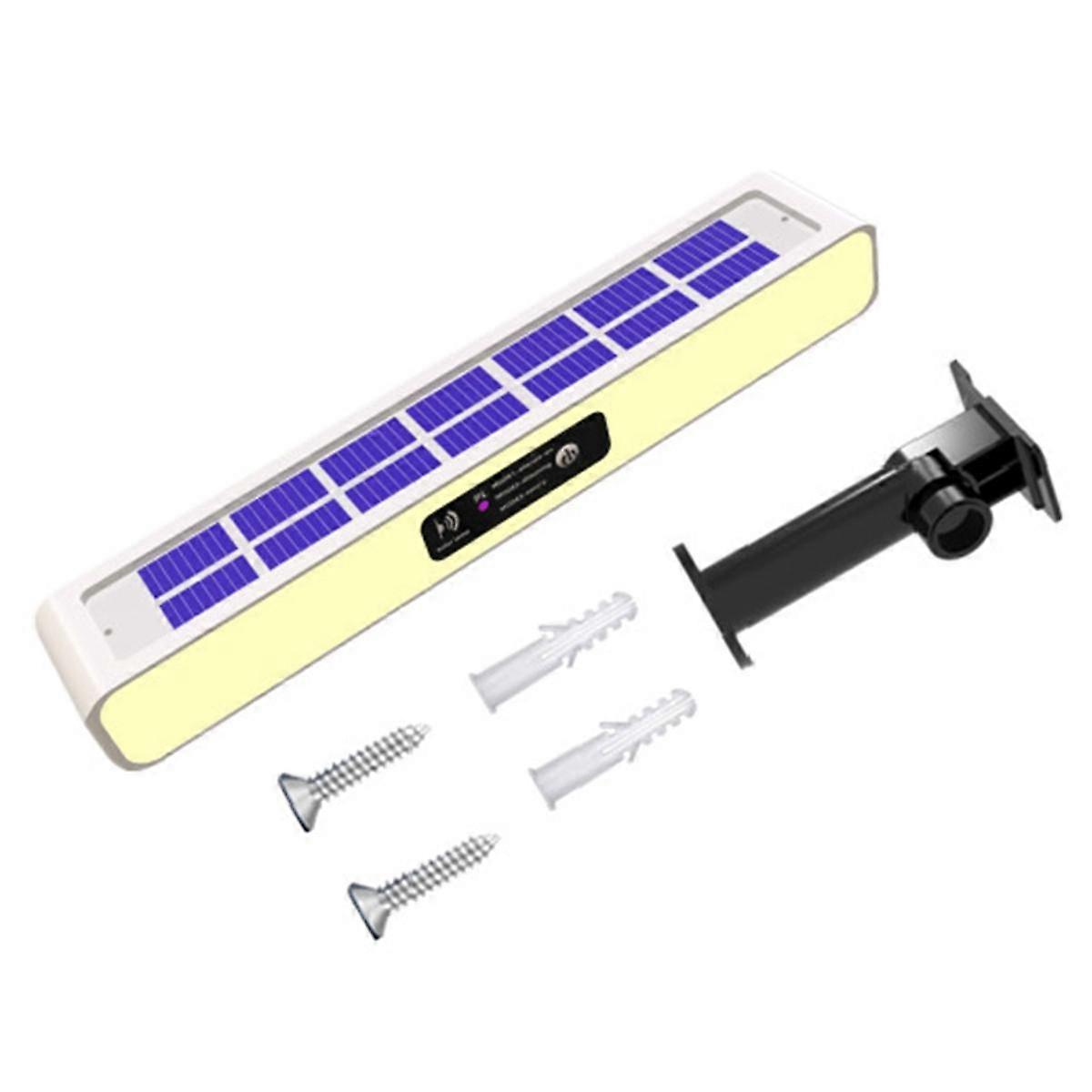 Solar Lights Solar Flashing Red and Blue Roadblock Lights Construction Signal Lights,White Shell Warm Light