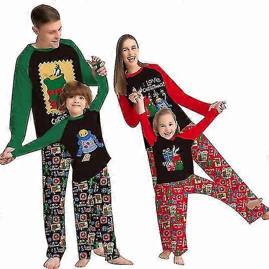 Jul Familj Outfit Set Matchande Sovkläder Holiday Suit Pyjamas Set M