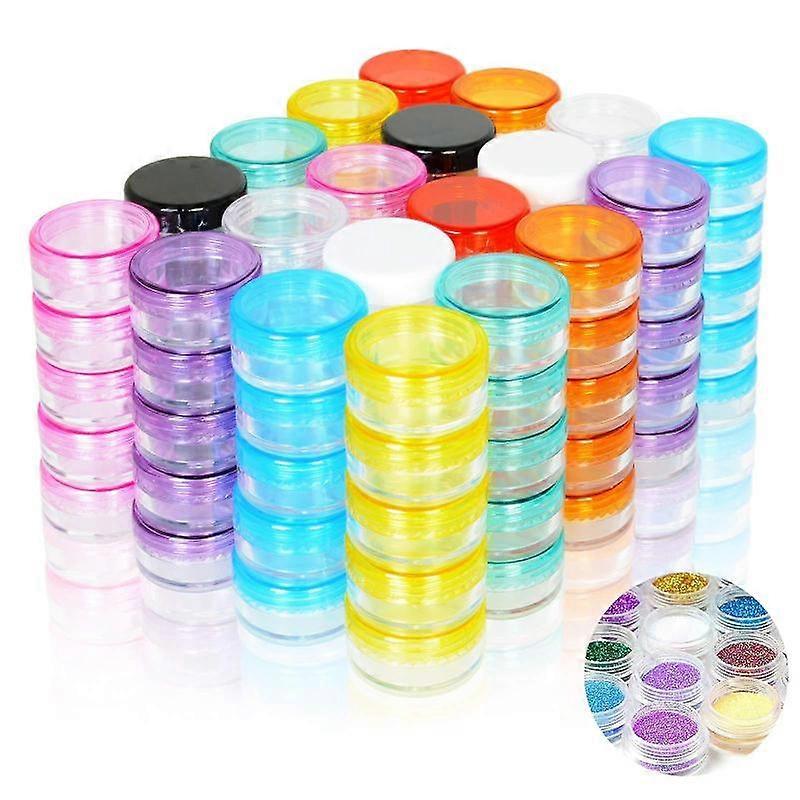 100pcs 5g Sample Container, Empty Round Cosmetic Containers With Lid Plastic Container Pot Jars For Creams Make-up Storage