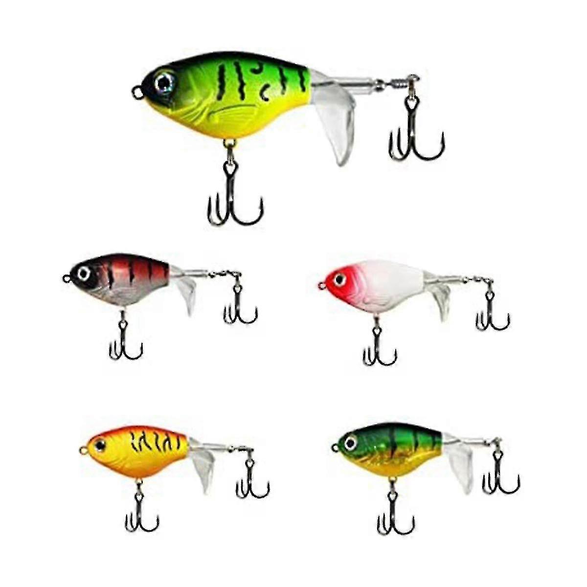Set Topwater Baits With Floating Tractor Rotating Tail Propeller Box Artificial Surface Hard Lure