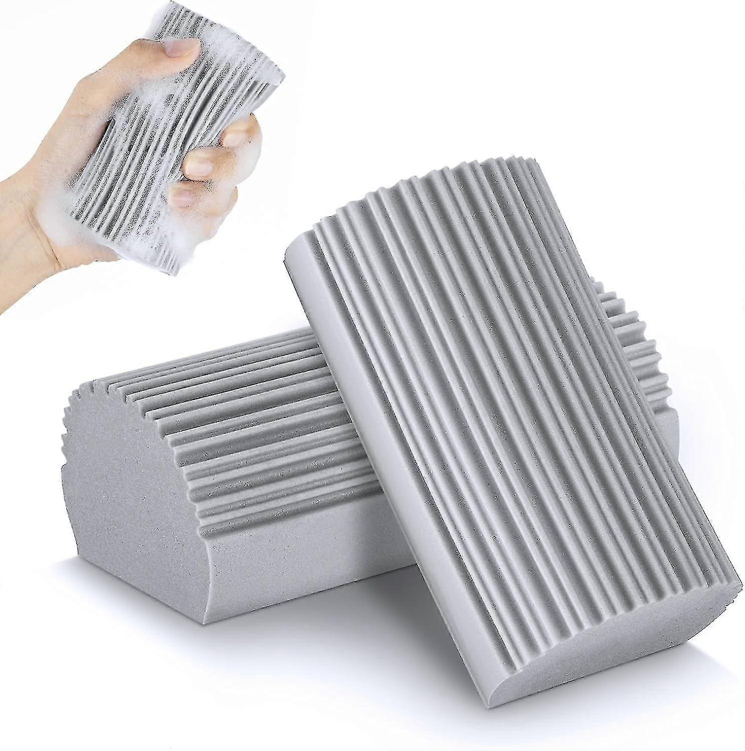 2 Pack Damp Clean Duster Sponge, Magic Cleaning Sponge Baseboard Cleaner Tool, Dusters For Baseboards, Vents, Mirrors