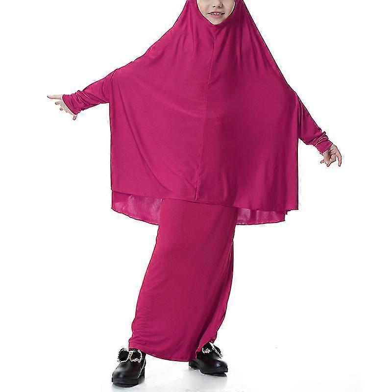 أطفال مسلمات بنات لباس الصلاة حجاب طويل عباية قفطان عربي إسلامي كامل غطاء طويل مجموعة ثوب طويل