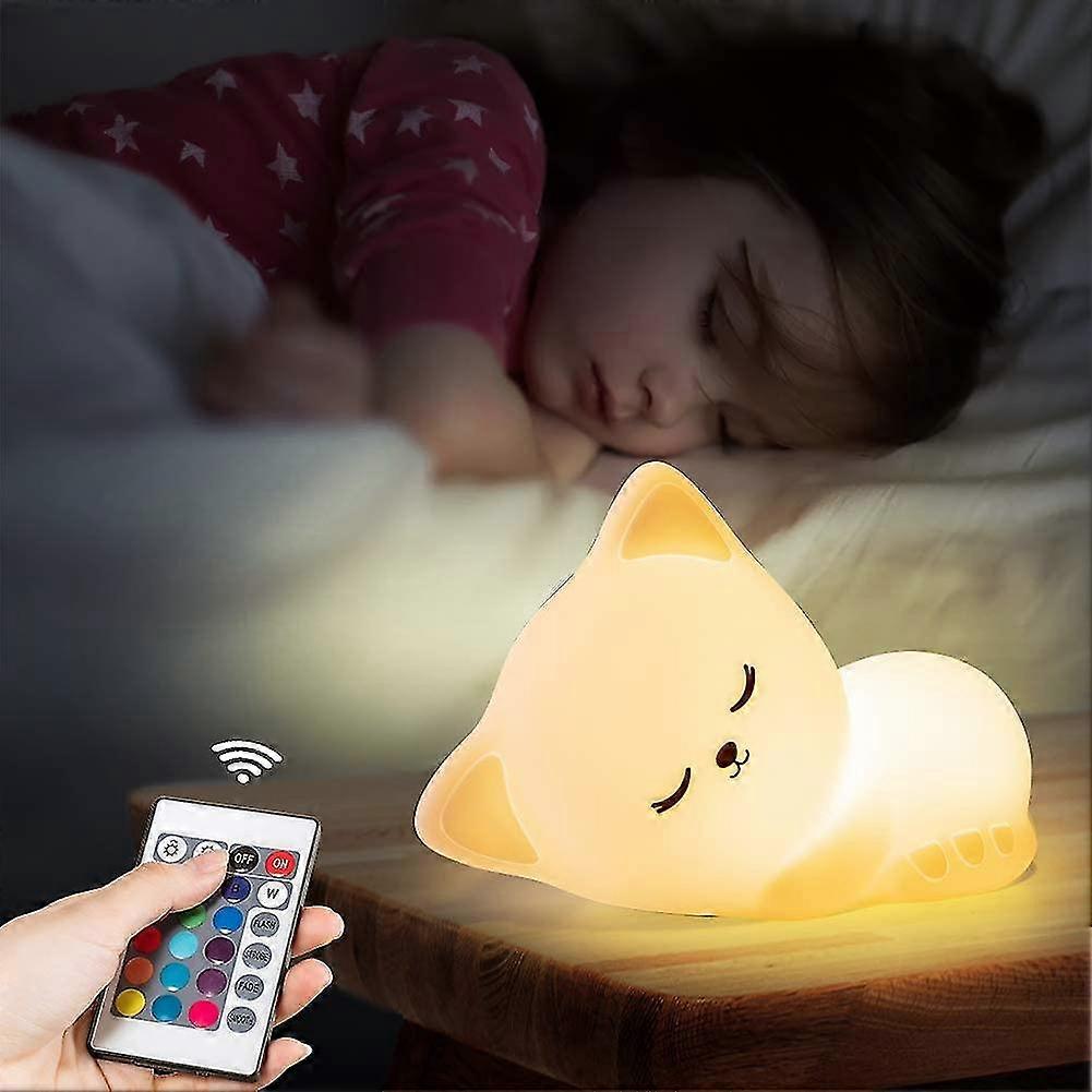 Cute Kitty Night Light With Remote Control