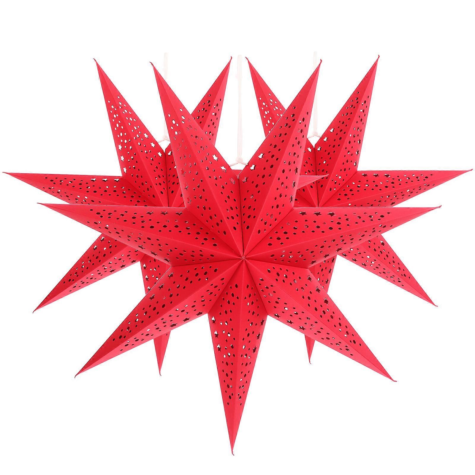 3pcs Christmas Stereoscopic Star Shaped Lampshade Creative Ceiling Lamp Pendant