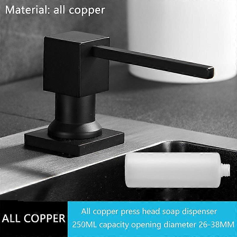 Liquid Soap Dispenser With Extension Tube Kit Brass Pump Head For Kitchen Sink Black Soap Dispenser for Kitchen Bathroom Sink
