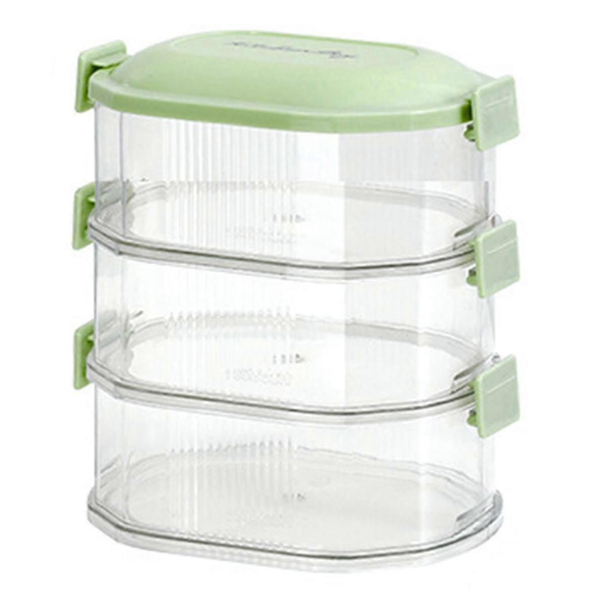 3 Layer Food Storage Containers with Lid Plastic Removable Stackable Silicone Ring Leak Proof Air Tight Food Storage Box