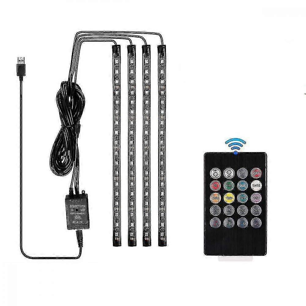 Car Led Interior Light Strip, 72 Leds Rgb Atmosphere Light