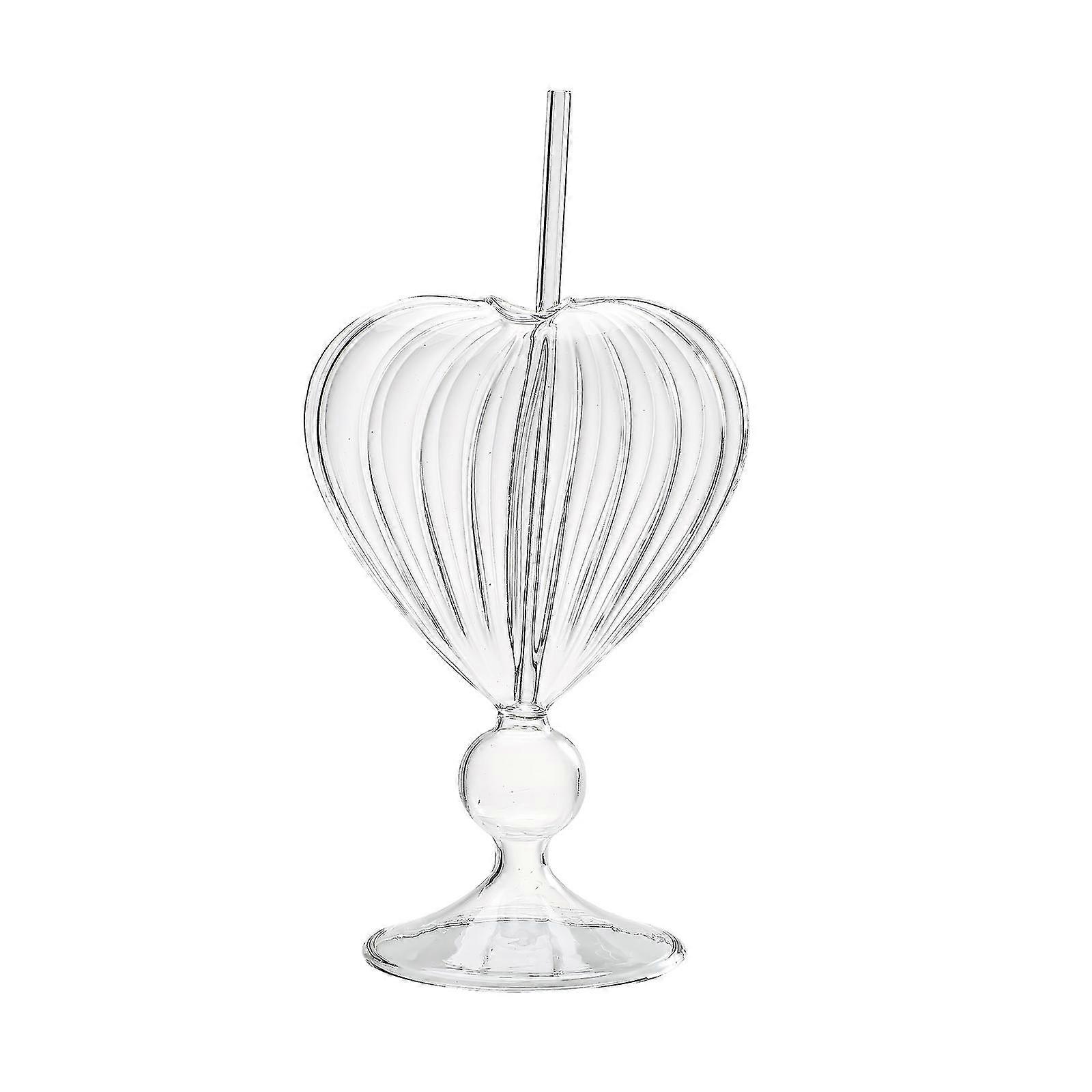 كأس بهلوان الحب شريط شفاف شرب القش النبيذ الزجاج