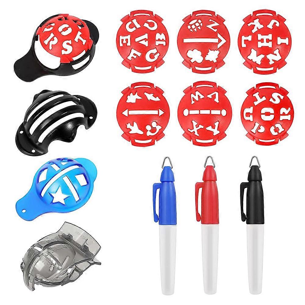 Golf Ball Marker,Color Line Markers , Triple Track Plastic Golf Ball Marking Alignment Tool Kit,Red