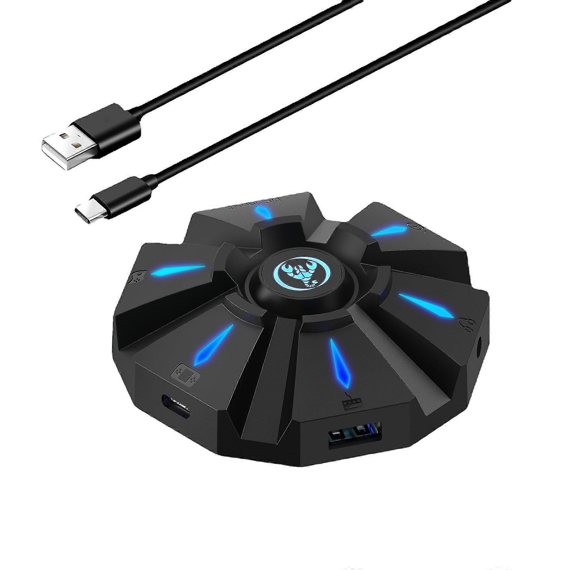 Usb-c Gaming Keyboard Mouse Adapter Breathing Light Controller Plastic Converter Game Console Accessory Replacement For Ps3/ps4