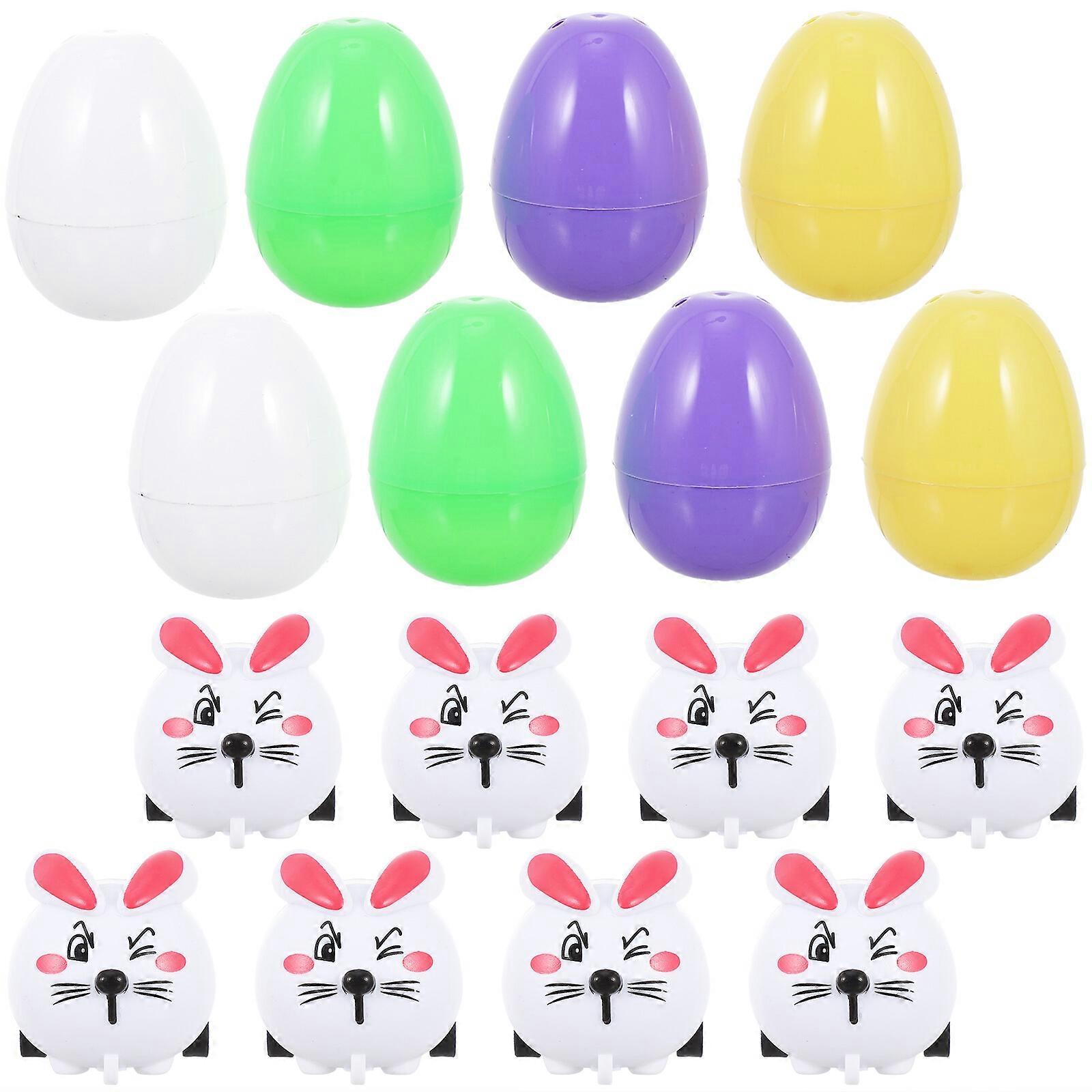 8 Sets Children Easter Eggs Playthings Rabbit Car Egg Toy Easter Eggs Wrapping Boxes