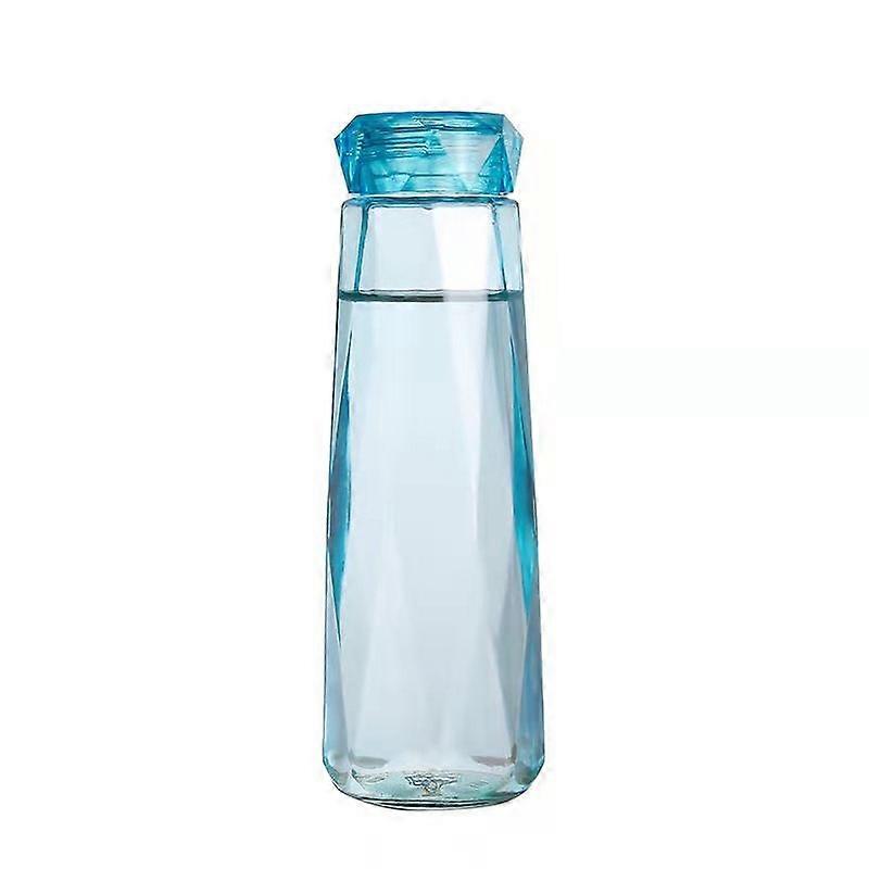 Creative diamond glass water cup blue 400ML