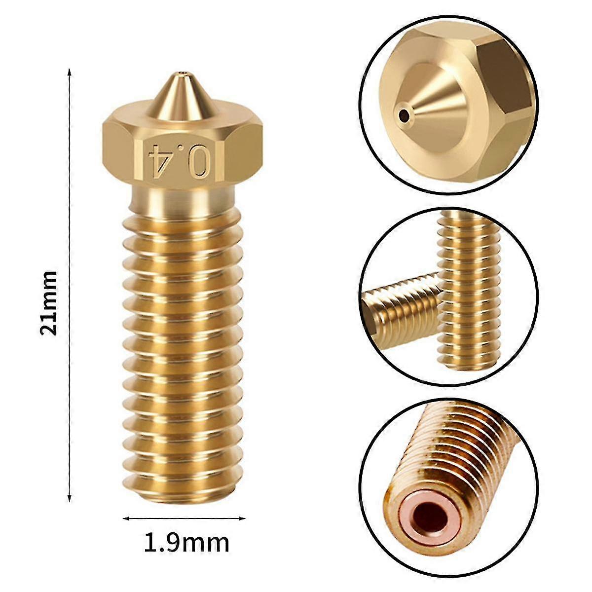 3pc Cht For Volcano Nozzle 0.4mm Brass Nozzles High Flow Three-eyes Print Head For 3 1.75mm 3d Prin