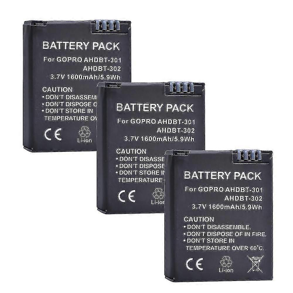 xj1600mah Ahdbt-301 Ahdbt-302 Gopro Hero 3 Gopro Hero 3 Hero 3 Hero 3 + ブラック ホワイト シルバー E 用バッテリー