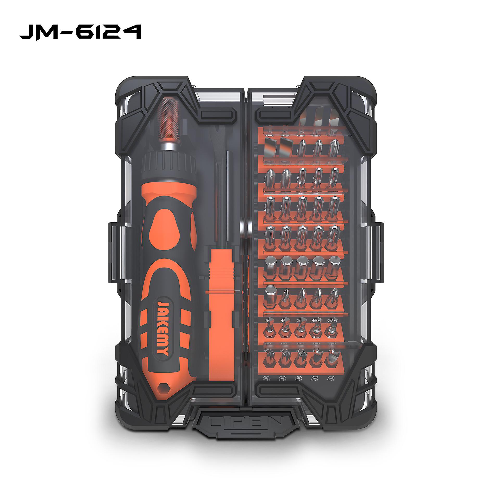 Jakemy 6124 Hardware Combination Screwdriver Set 48 In 1 Ratchet Handle Screw Batch Kit