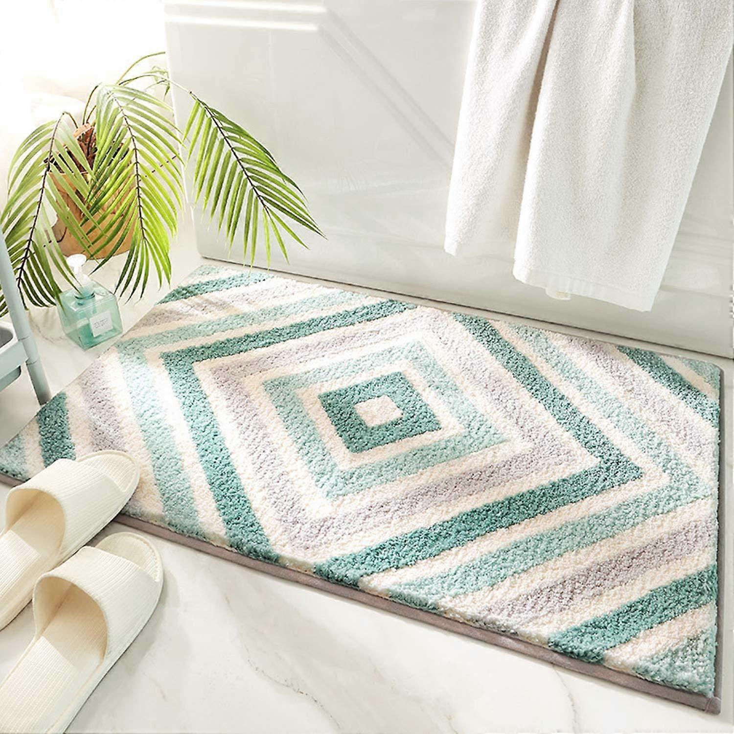 Sklisikker badematte, badematter, baderomstepper, superabsorberende, myk, maskinvaskbar (mynte, 50 x 80cm)