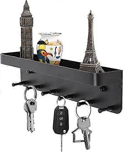 Wall Key Holder with 6 Hooks Wall Mount Mail Key Rack for Wall Decorative
