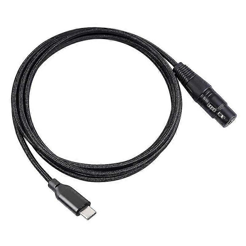 USB-Typ-C-zu-Xlr-Adapter Typ-C-Stecker auf 3-polige XLR-Buchse Mikrofonkabel-Steckverbinder Computer-Audio [JKW]