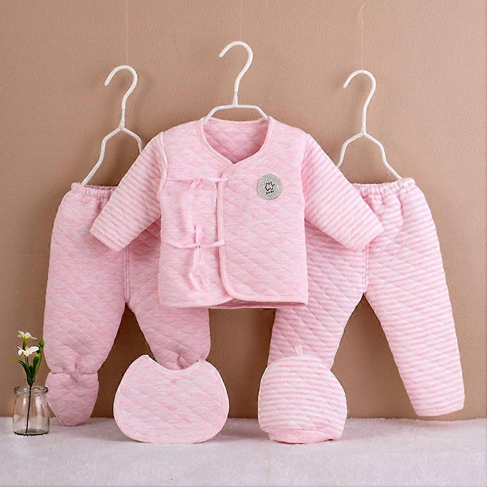 5PCS Tjockare Bomull Babykläder Varm Vinter Nyfödda Kläder Baby Pojkar Flickor Underkläder Set