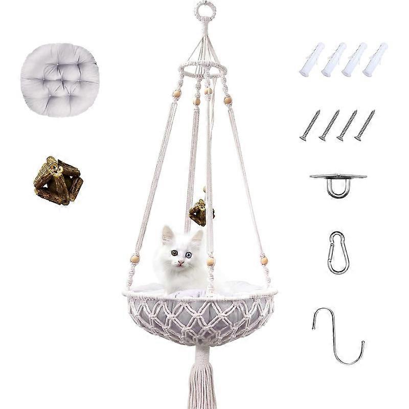 Cat Hammock, Handwoven Hanging Boho Cat Bed