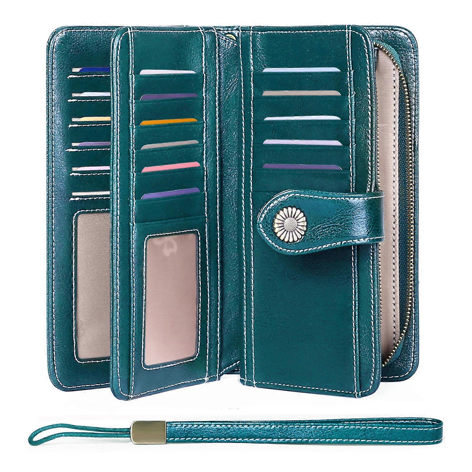 Tool Bag Genuine Leather Women's Wallets With Genuine Leather Credit Card Holder With Large Capacity Rfid Blocking Wristband