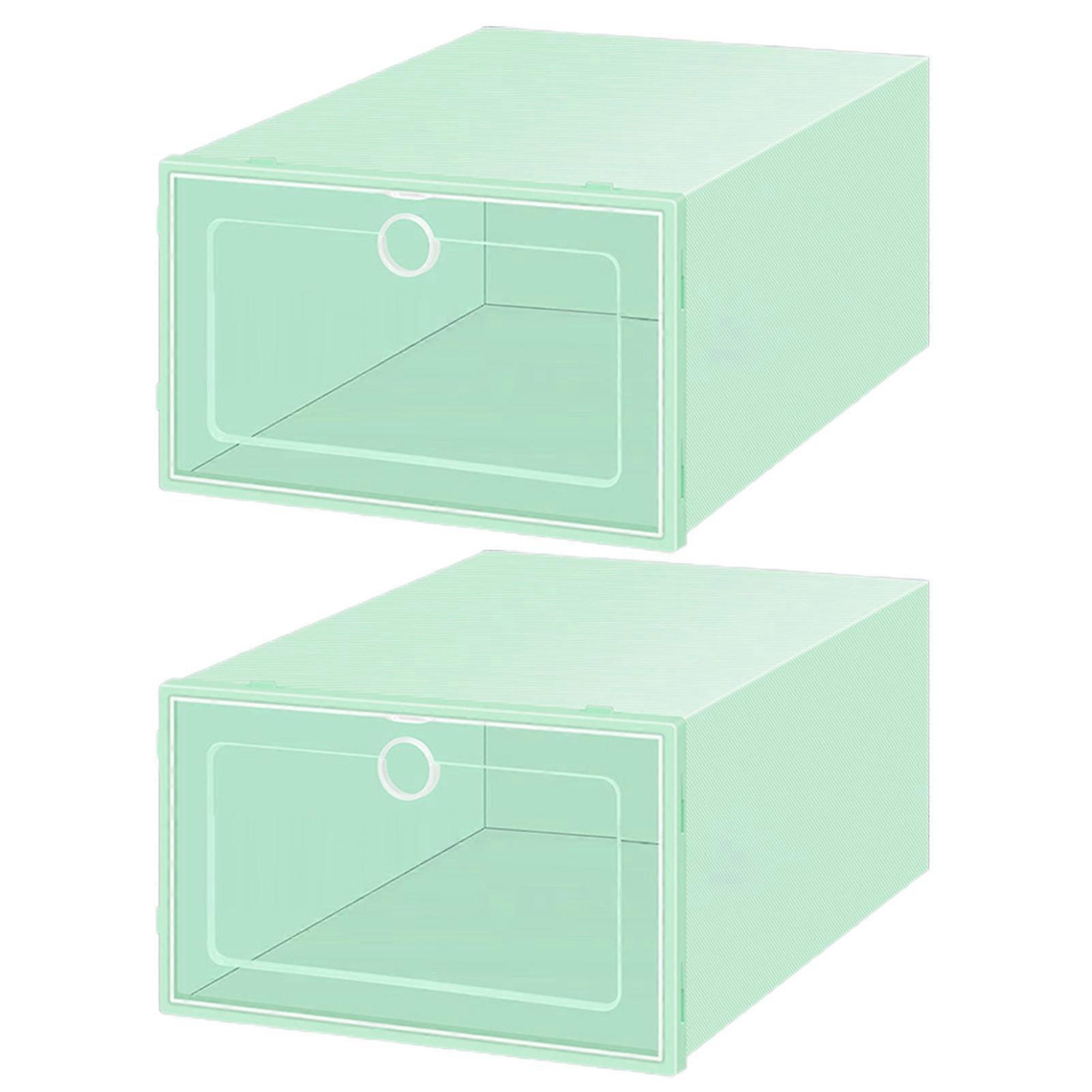2Pcs Shoes Organizer Drawer Type Large Capacity Plastic Storage Cabinet Container for Cloakroom