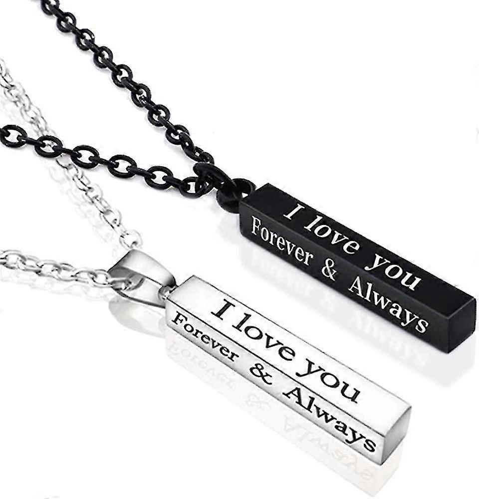 Sempre e compatível com qualquer colar compatível com casais aço inoxidável eu te amo gravados Colares de casais de relacionamento compatíveis compatíveis