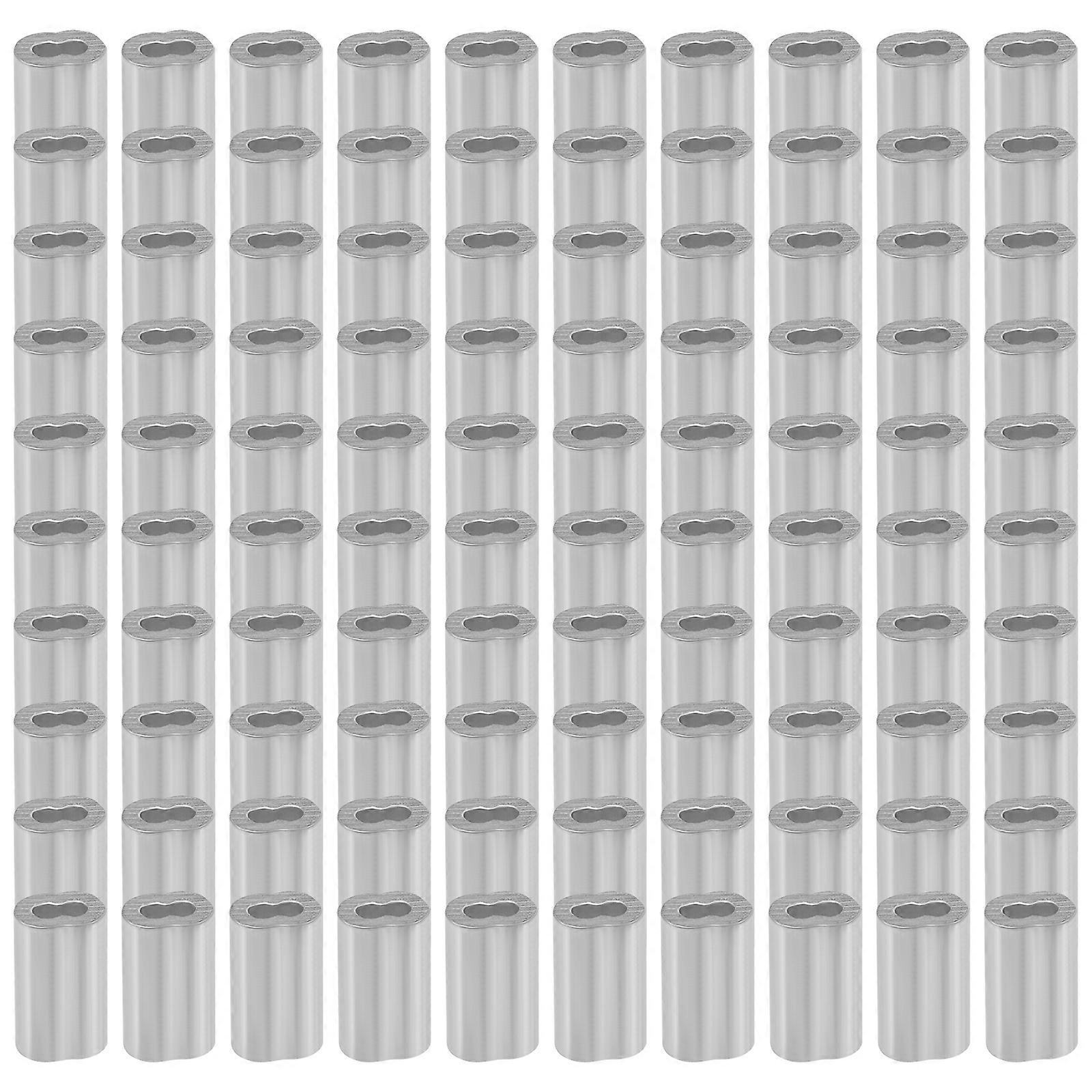 100pcs Aluminum Crimp Loop Sleeve Aluminum Crimping Loop Wire Rope Fittings