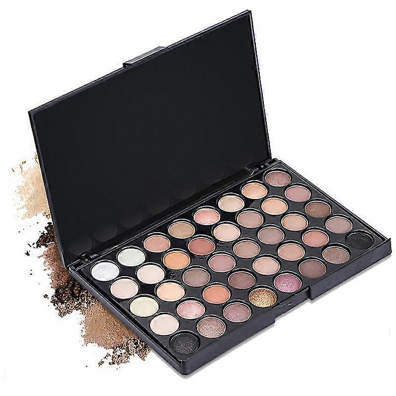 Hoog gepigmenteerd oogmake-uppalet, Matte glinstering metalen oogschaduwpallet Langdurige mengbare natuurlijke kleuren maken oogschaduw cosmetica-E40-