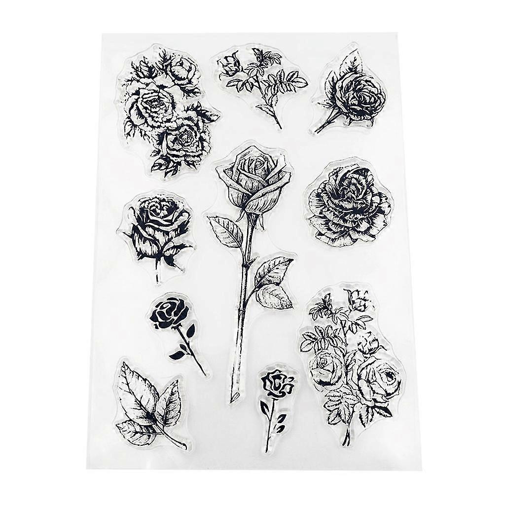 روز زهرة سيليكون ختم واضح سكرابوكينغ بطاقة عيد الحب جعل