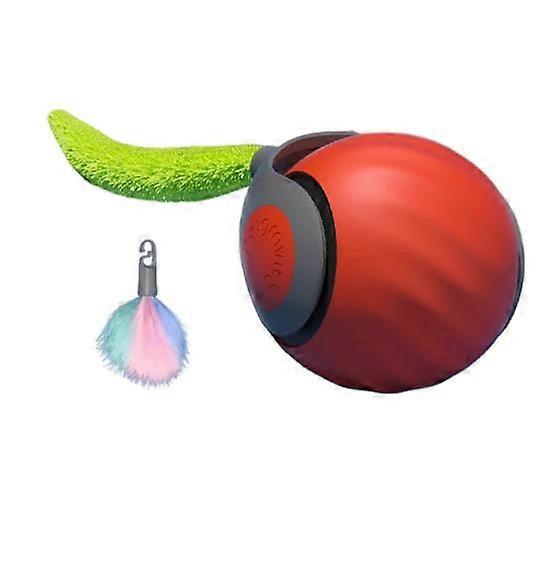 Rolling Dog Ball，Automatic Electric Cat Jumping Teaser Ball with Feather Tail, Pet Interactive Toy with Auto Obstacle Avoidance for Cats Dogs