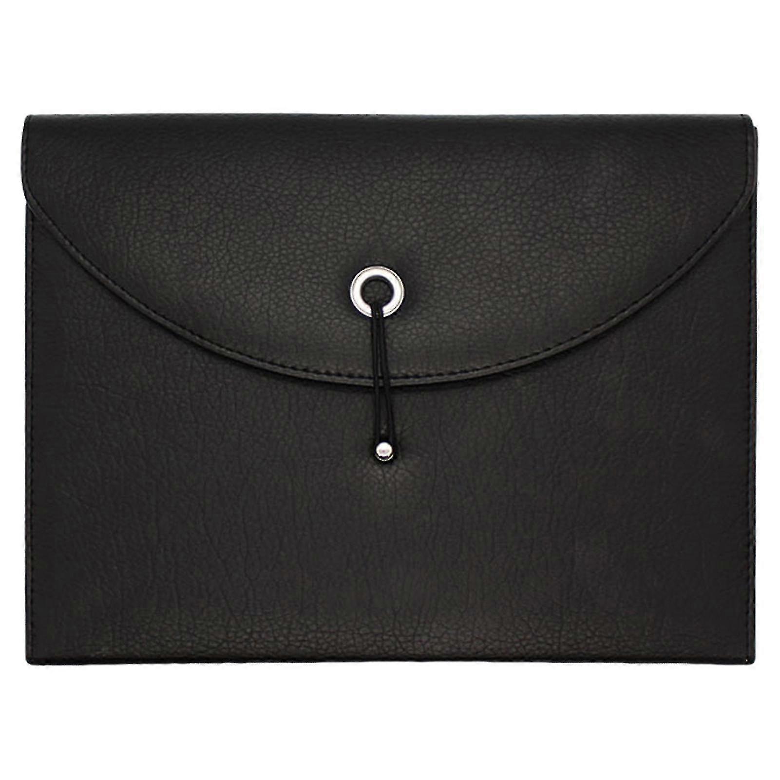 File Folder Large Capacity Reusable Storing Conference Materials Faux Leather Multi-function Document Folder Office Accessories