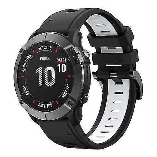 Garmin Fenix 6 Pro Gps 22mm İki Renkli Spor Silikon İzle Bandı JMEM için
