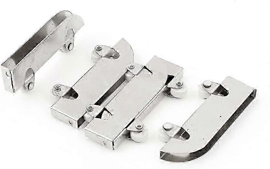 4 Stück Glasschiebetürrollen Doppelräder Edelstahl 5 mm