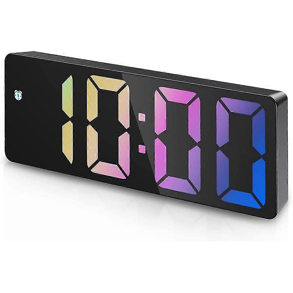 Digital Alarm Clock, Led Clock For Bedroom, Electronic Desktop Clock With Temperature Display , Off