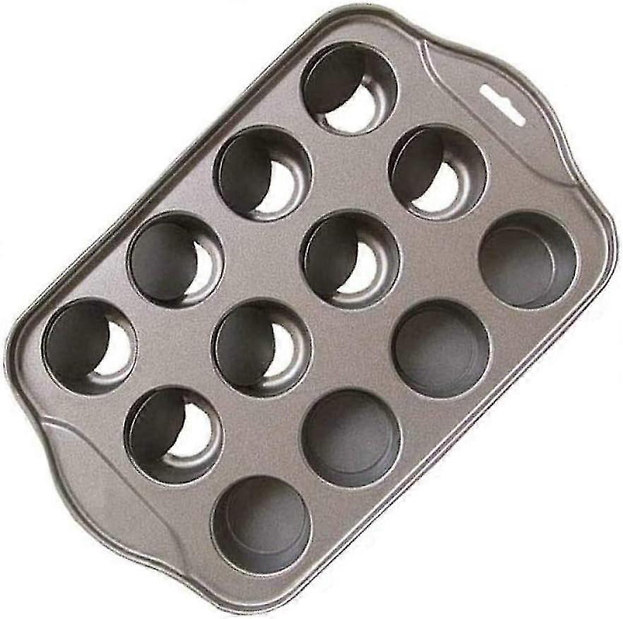 12 Mini Muffin & Cupcake Tins, Non-Stick Cake Tray with Detachable Bottom, Perfect for Cheesecakes and Muffins.