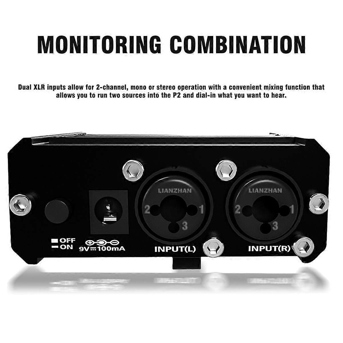 Headphone Amplifier for Instrument Specific 2-Way Ear Return XLR Balanced Input Outdoor Performance Distributor US Plug