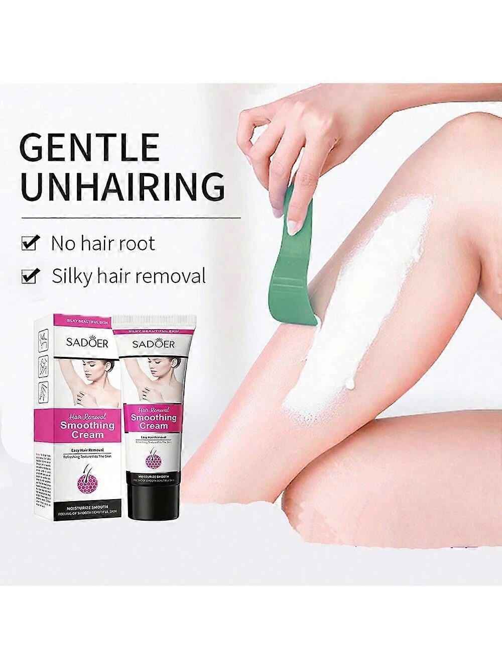 Nazik ve Yatıştırıcı Hassas Tüy Dökücü Krem - Kadınlar İçin Cilt Dostu, Ağrısız, Kusursuz Saç Çıkarıcı, Nemlendirici Yüz ve Vücut Yumuşatıcı