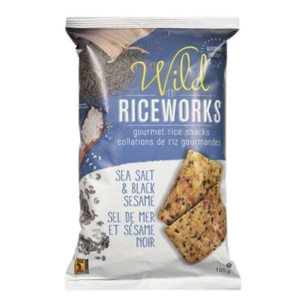Riceworks 野生海盐黑芝麻味米饭零食，156 克（12 箱）