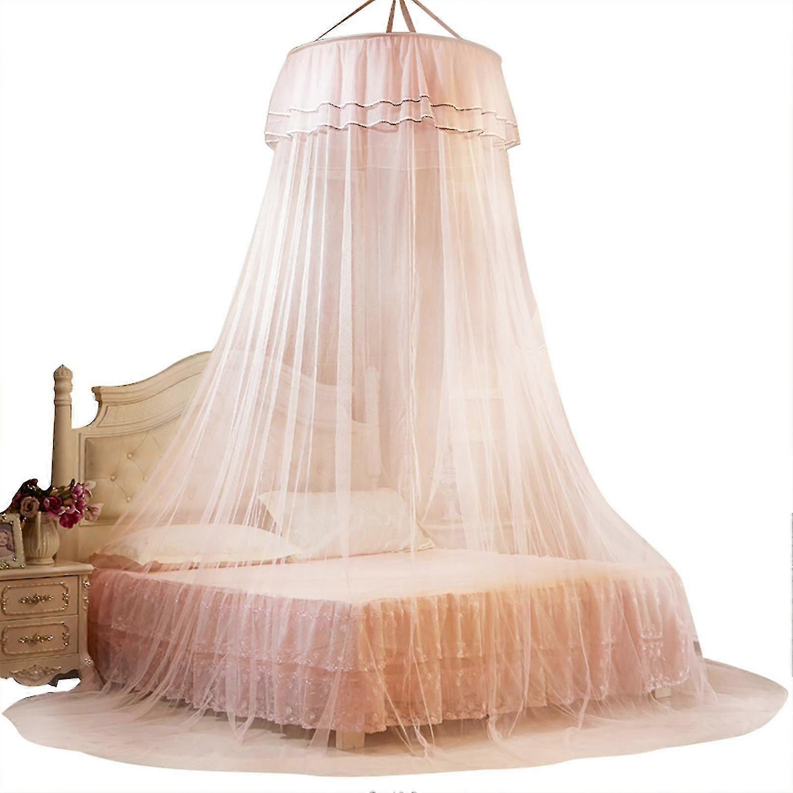 Breathable Round Canopy Lace Net Bed Curtain Netting