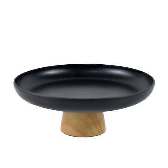Storage Tray Wooden Base Wear-resistant Solid Color Easy to Clean Dessert Table Tray for Desktop