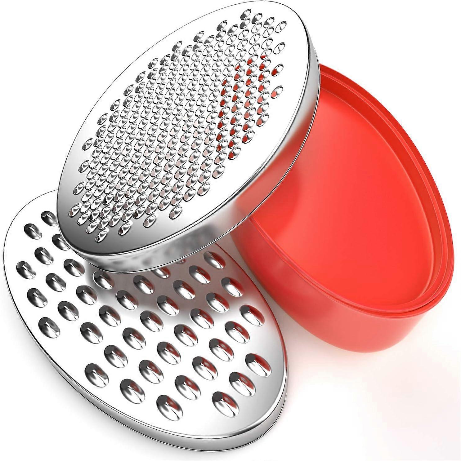 BPA Free Cheese Grater with Food Storage Container and Lid Suitable for Cheese, Vegetables and Chocolate 17.5*12.5*7CM (Red)