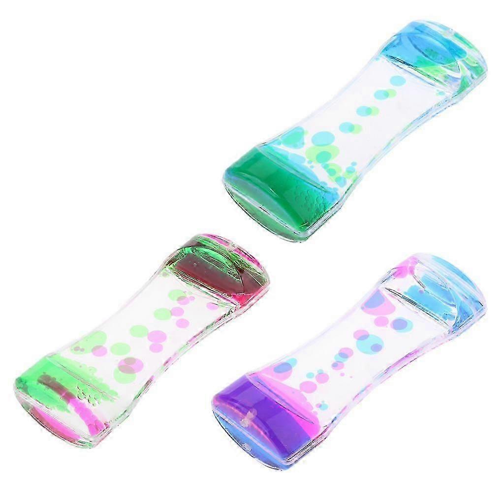 3pcs Liquid Motion Dual Color Bubble Timer Toy for Sensory Play Calming Toy Visual Relaxation Toy Assorted Colors