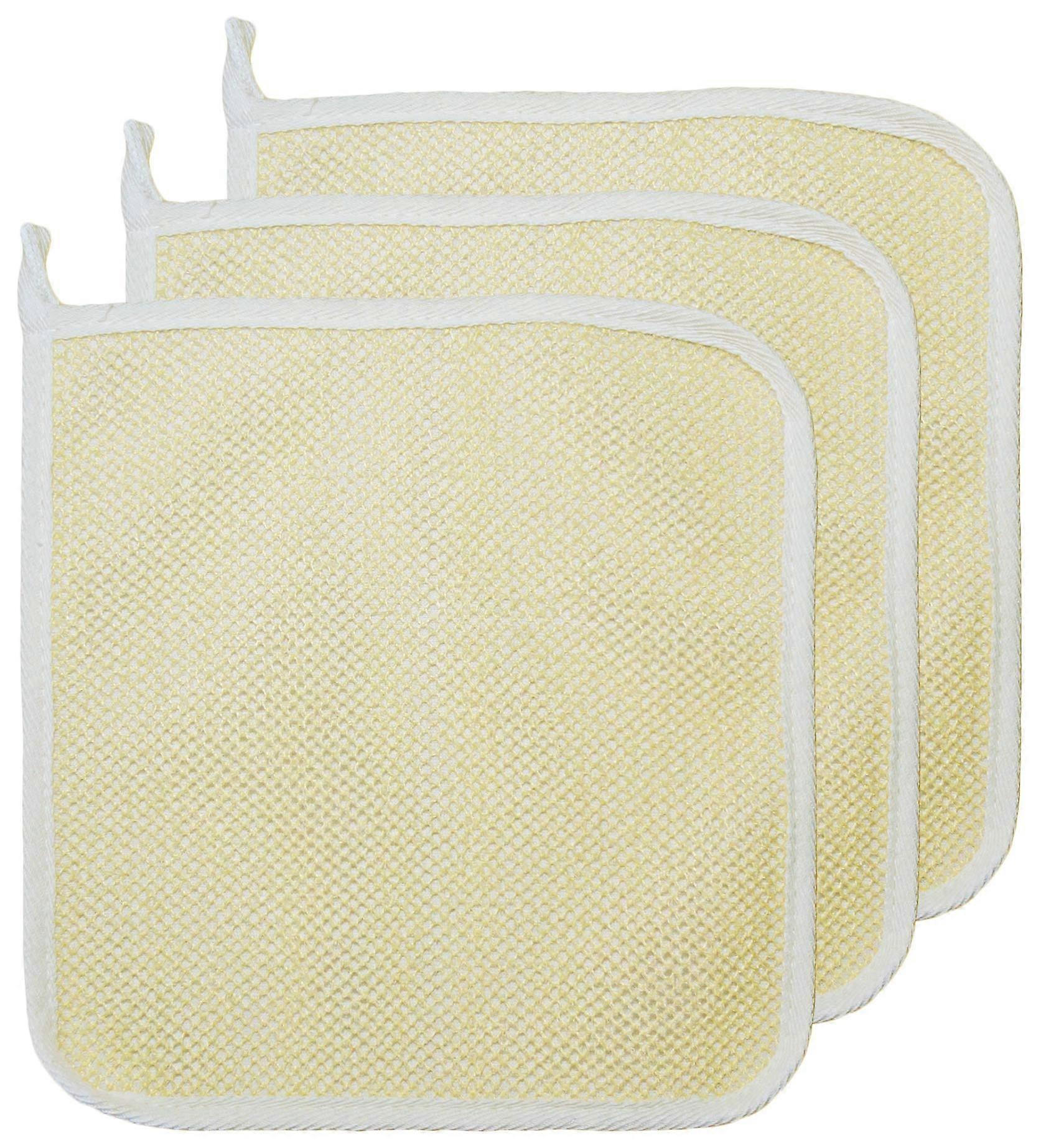 3 Pcs Towel Set Dual-Sided Exfoliating Scrub and Terry Cloth Spa Shower Towels for Body Care, Soft and Durable