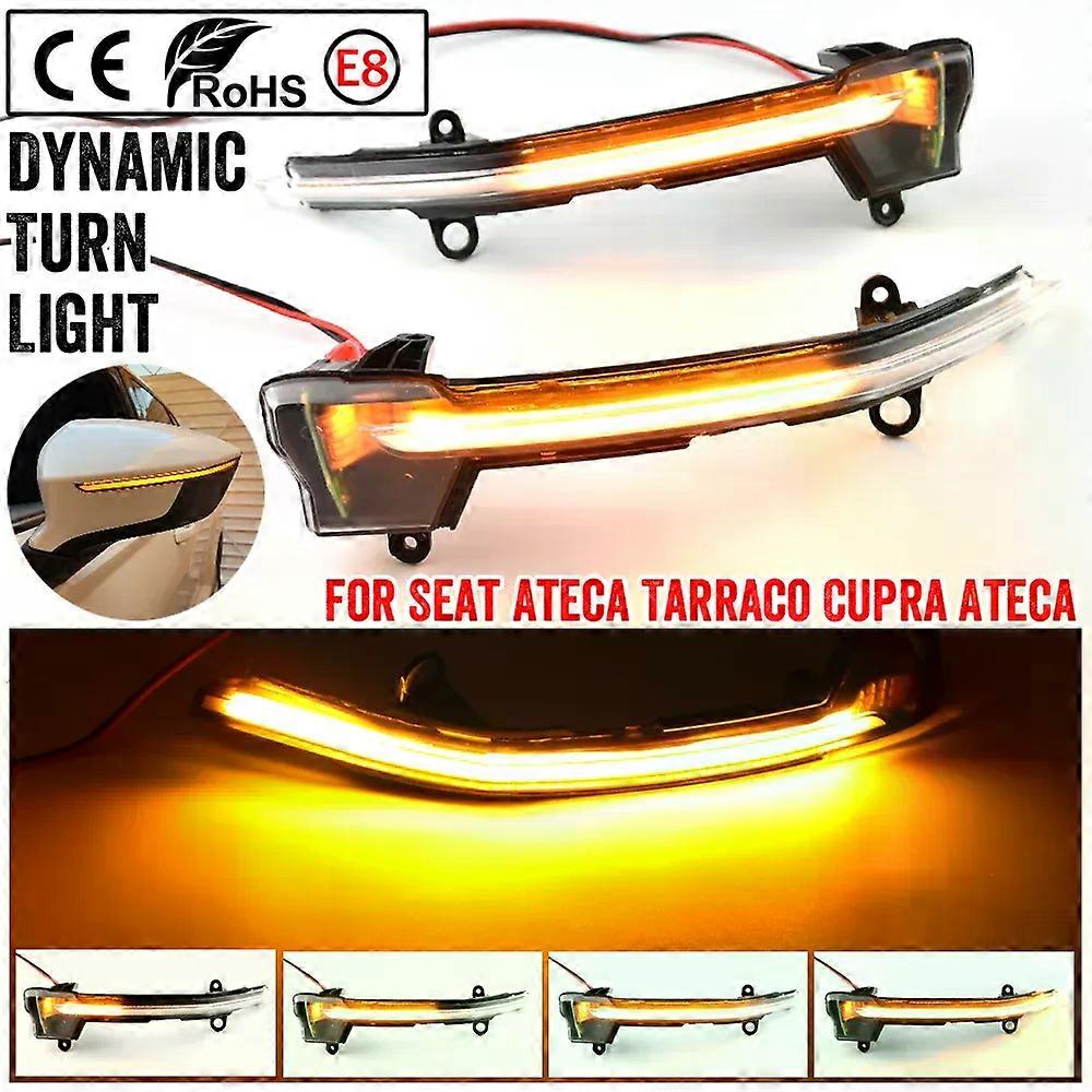 2PCS Dynamic Turn Signal LED Rearview Light For Seat Ateca Cupra 2016 2017 2018 2019 FR Xcellence Car Mirror Indicator Blinker