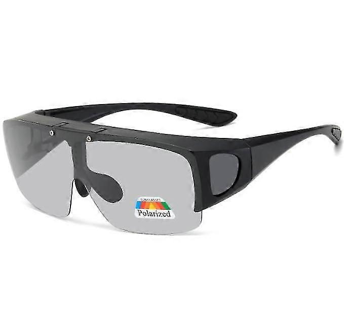 Men's And Women's Polarized One-piece Flip-up Sunglasses Double-set Color-changing Glasses