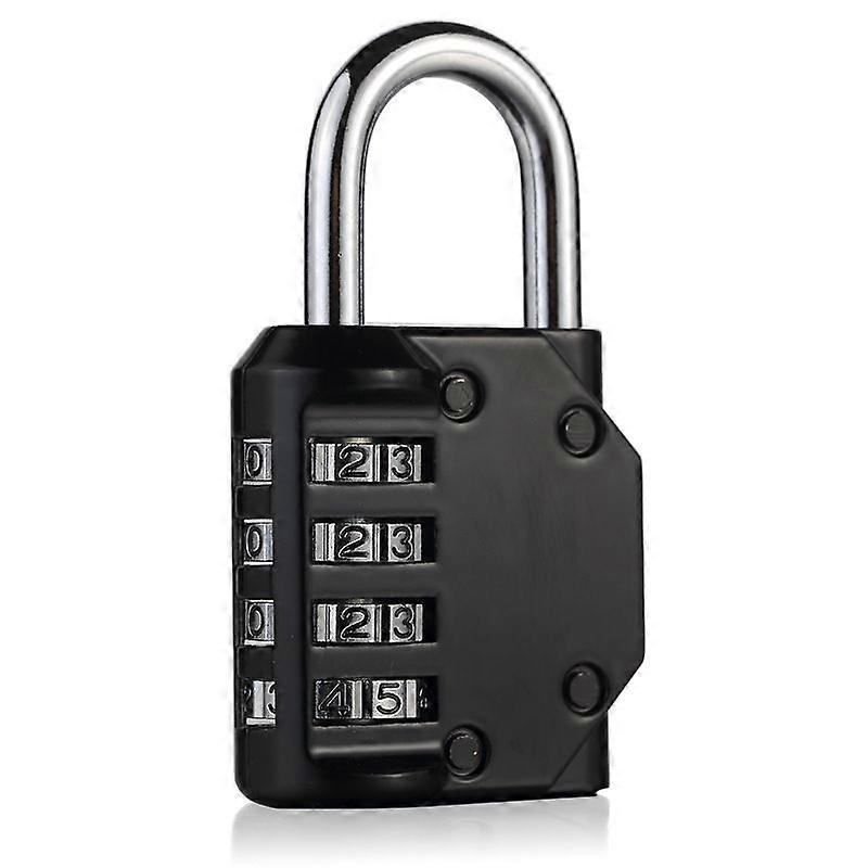 4 Digit Outdoor Weatherproof Password Padlock (Black)