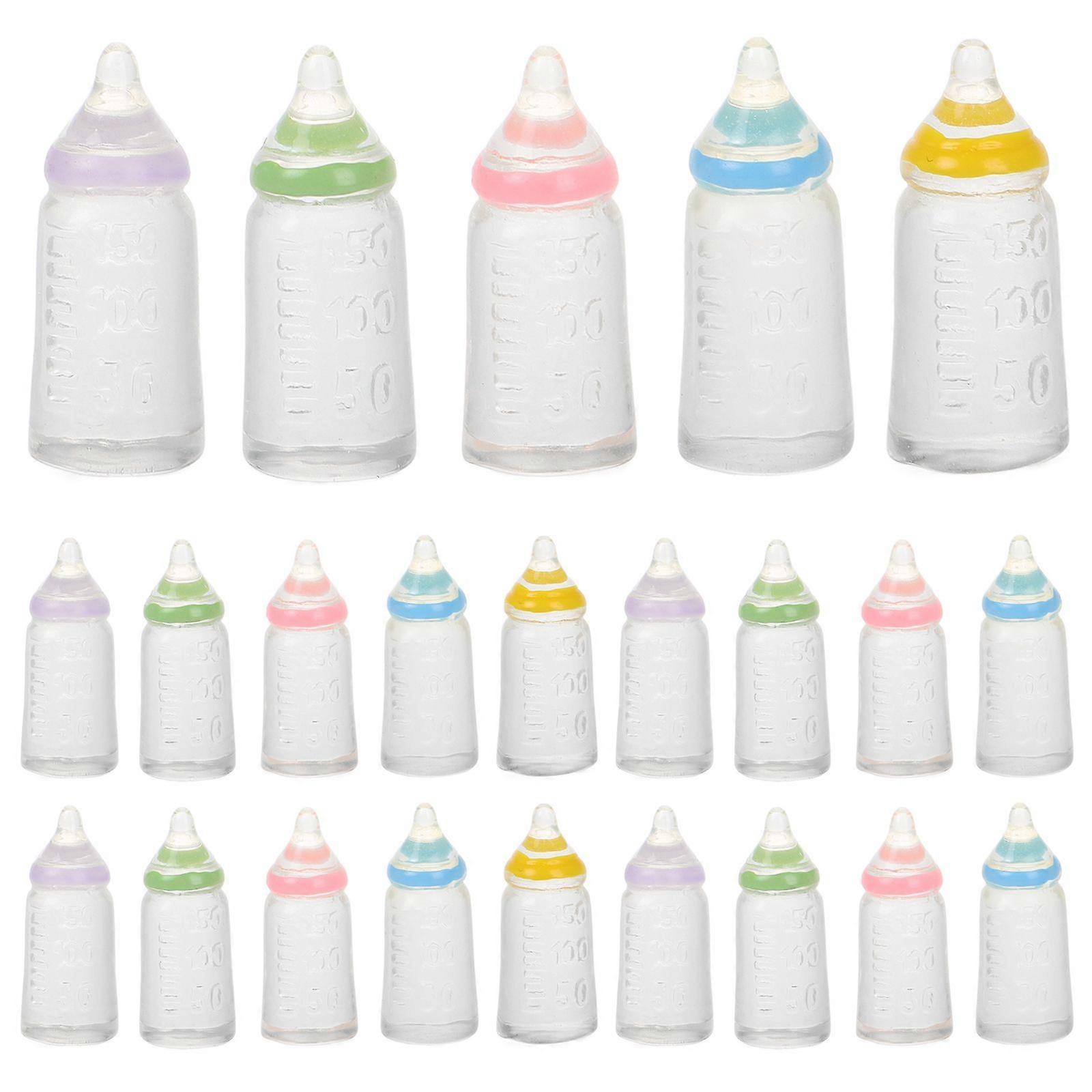 30pcs Miniature Baby Bottle Ornaments Baby Shower Favors Mini Plastic Baby Bottle