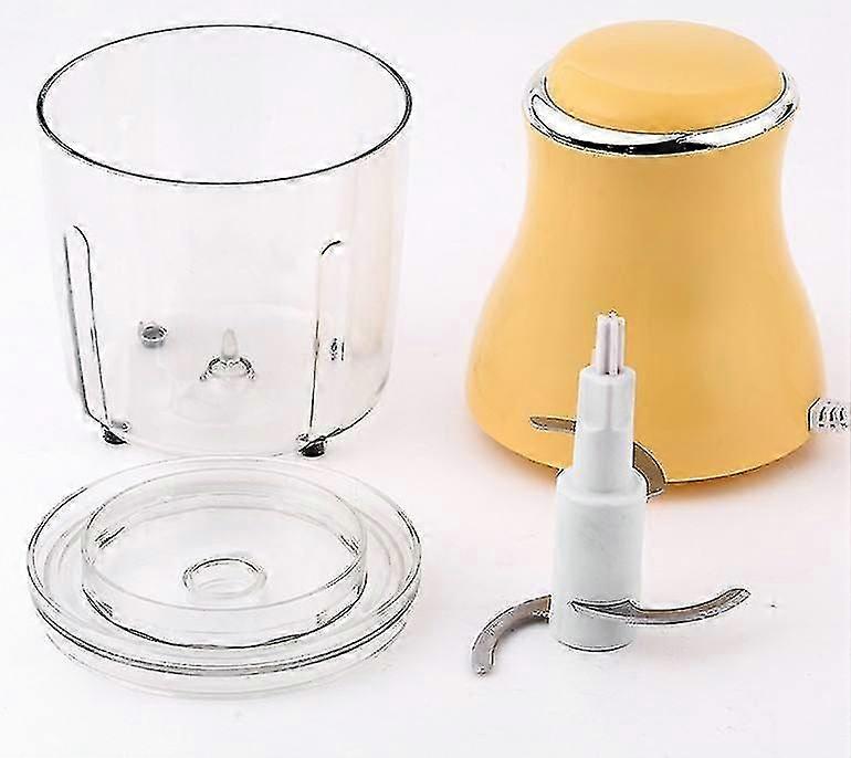 Yellow Electric Ice Crusher, Ice Crusher Machine  Cube Crusher Container Ice Shaver Machine Stainless Steel And Glass Non-slip Bottom